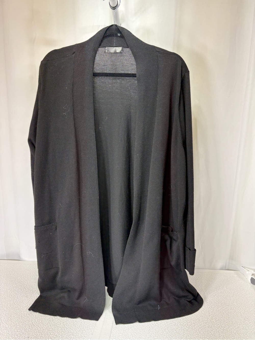 Verve Ami Black Open Cardigan with Front Pockets 4246